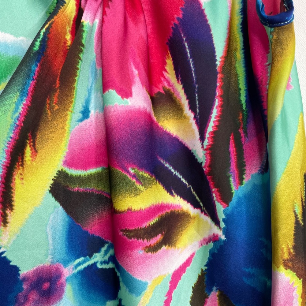 Spense Multicolor Floral Ruffled V-Neck Tank - Picture 4 of 7